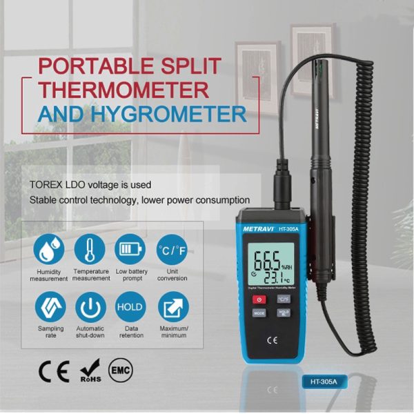 Metravi HT-305A Temperature and Humidity Meter Specifications