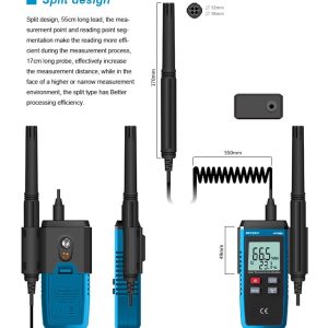 Metravi HT-305A Temperature and Humidity Meter comes with a separable extendable probe
