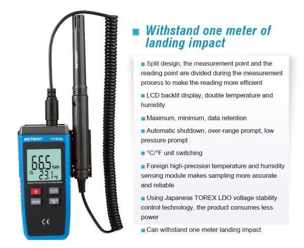 Metravi HT-305A Temperature and Humidity Meter features (1)