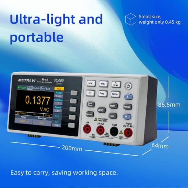 Metravi M-45 Bench-type Multimeter is ultra-light and portable for the field professional