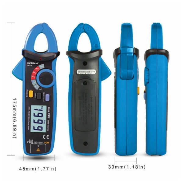 Metravi M-4673 TRMS ACDC Leakage Current Clamp Meter all sides view