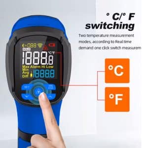 Metravi MT-12 ECO MT-17 ECO MT-18 ECO Industrial Non-contact Infrared Thermometers offer easy unit switching