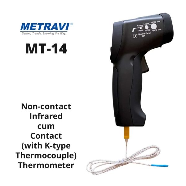 Metravi MT-14 Non-contact cum Contact Infrared Thermometer with k-type thermocouple