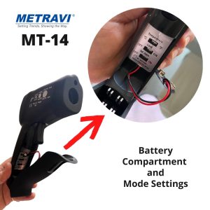 Metravi MT-14 Non-contact cum Contact Infrared Thermometer battery compartment
