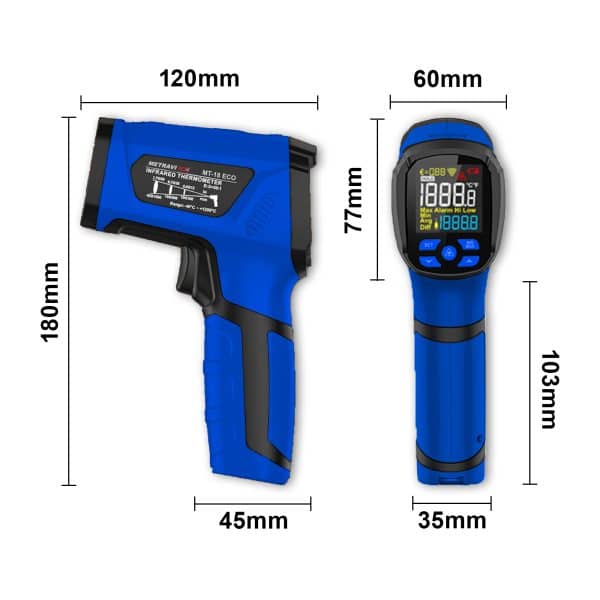 Metravi MT-18 Non-contact Industrial Infrared Thermometer dimensions