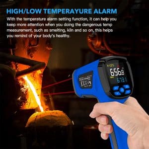Metravi MT-18 Non-contact Industrial Infrared Thermometer features high low alarms