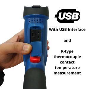 Metravi MT-18 Non-contact Infrared Industrial Thermometer Pyrometer for 2200°C with USB Interface and contact temperature facility
