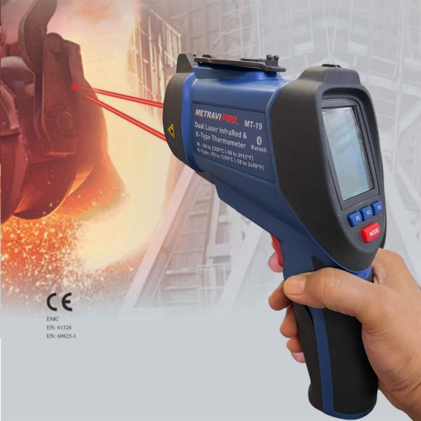 Metravi MT-19 Non-contact Dual Laser Infrared Thermometer for up to 2200°C