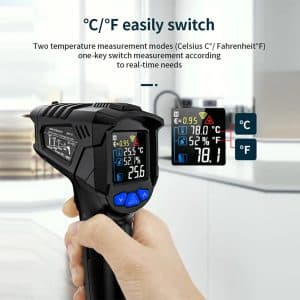 Metravi MT-8 2025 Model Industrial Non-contact Infrared Thermometer allows units to switch between C and F