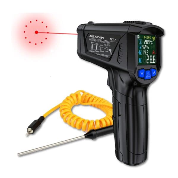 Metravi MT-8 2025 Model Industrial Non-contact Infrared Thermometer product kit