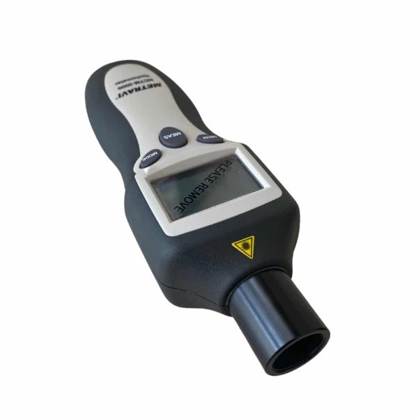 Metravi NCTM-3000 Contact cum Non-contact combined Digital Tachometer comes with built-in laser sighting