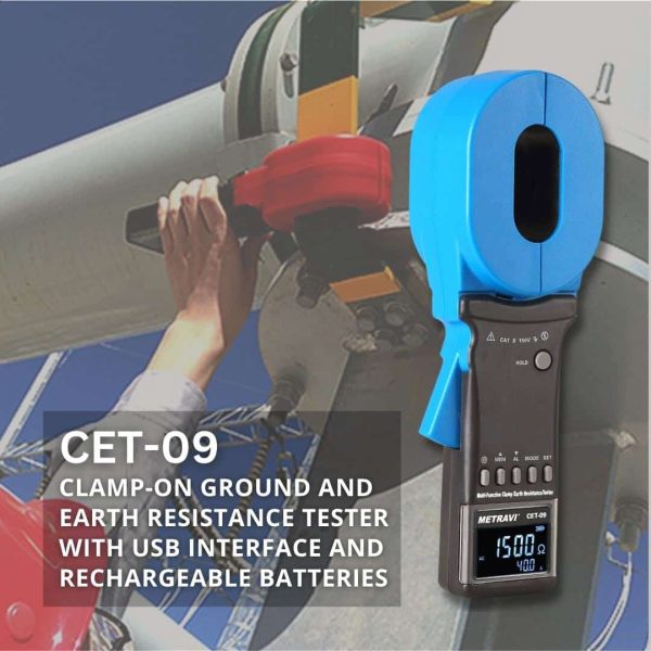 Metravi CET-09 Clamp-on Ground Resistance Earth Tester