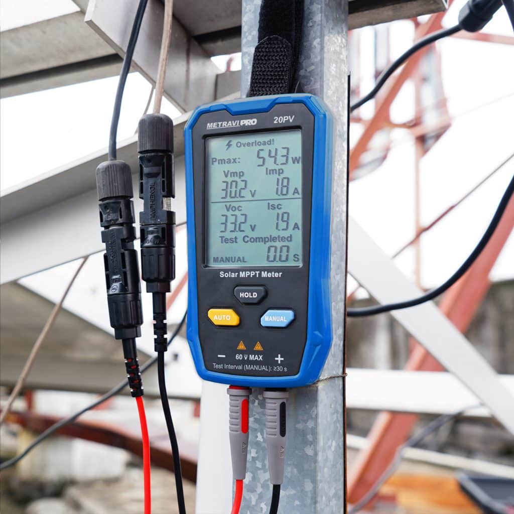 Metravi PRO 20PV Solar MPPT Meter comes with MC4 solar panel connector