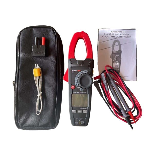 Metravi PRO 421 TRMS ACDC DIGITAL CLAMP METER product kit and accessories