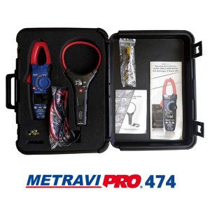 Metravi PRO 474 Digital TRMS AC_DC Professional Clamp Meter Box kit with Flexi-clamp