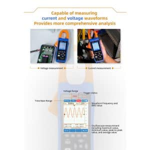 Metravi PRO 475 TRMS AC DC Clamp Meter with Oscilloscope and Data Logger Orange can measure both Current and Voltage waveforms