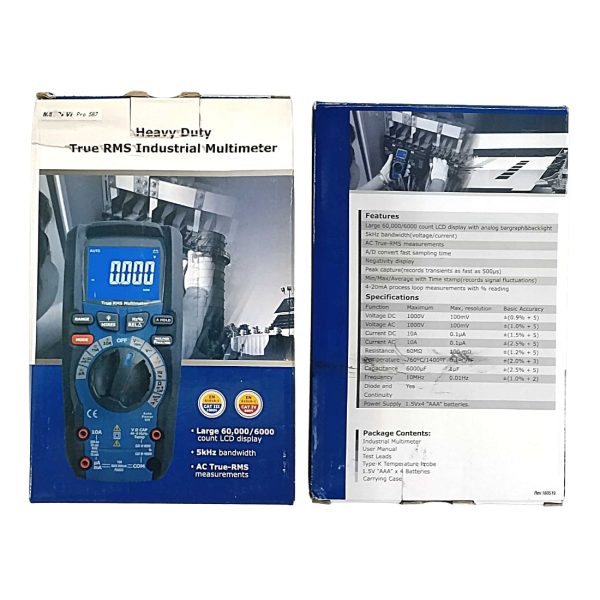 Metravi PRO 587 Digital TRMS Professional & Industrial Multimeter box packing