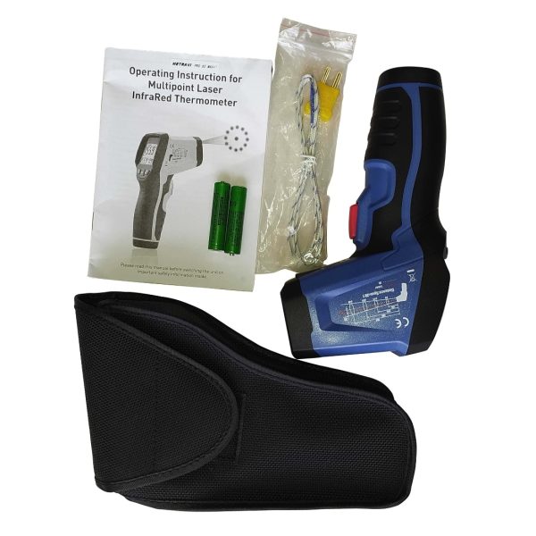Metravi PRO 65 Max Series Infrared Thermometers Pyrometers with Circular Laser for upto 800°C 1000°C product kit