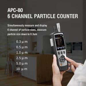 Metravi PRO APC-80 Air Particle Counter can measure six channels of particles