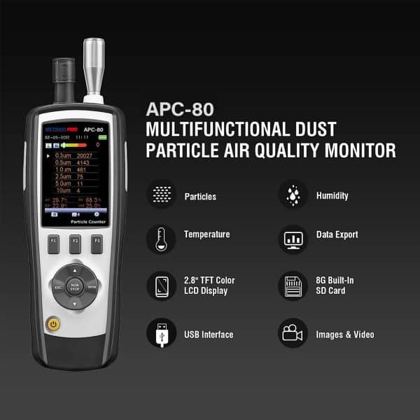 Metravi PRO APC-80 Air Particle Counter features
