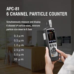 Metravi PRO APC-81 Air Particle Counter can measure 6 channels of particles count