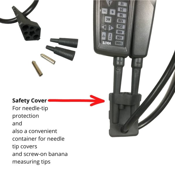 Metravi PRO ELEC+ Voltage Detector Electrical Tester comes with a Safety Cap for the needle tips