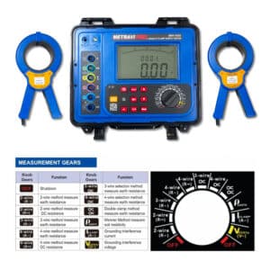 Metravi PRO ERT-1635 Double Clamp Earth Resistance Tester Gear Functions