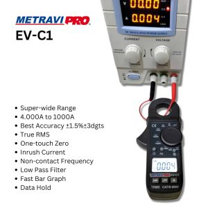 Metravi PRO EV-C1 Digital TRMS AC DC Clamp Meter has a wide range and highest acuracy