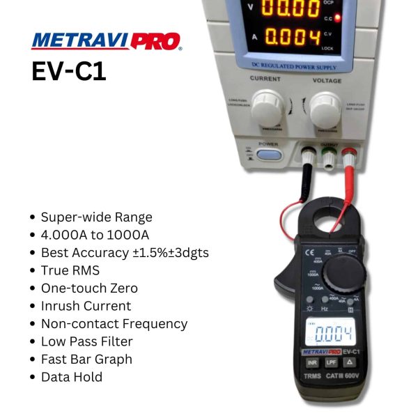 Metravi PRO EV-C1 Digital TRMS AC DC Clamp Meter has a wide range and highest acuracy