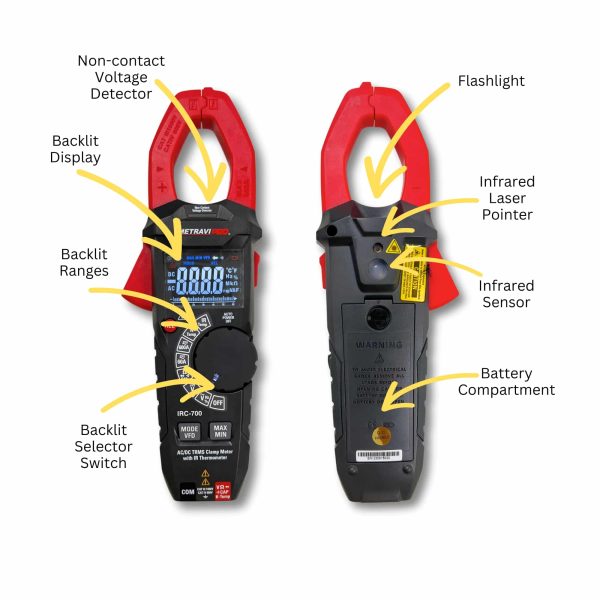 Metravi PRO IRC-700 Digital TRMS Clamp Meter with IR Thermometer features