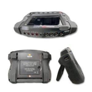 Metravi PRO PA-900A Class A Power Harmonics Logger with 3000A Clamp Top Side and Back View