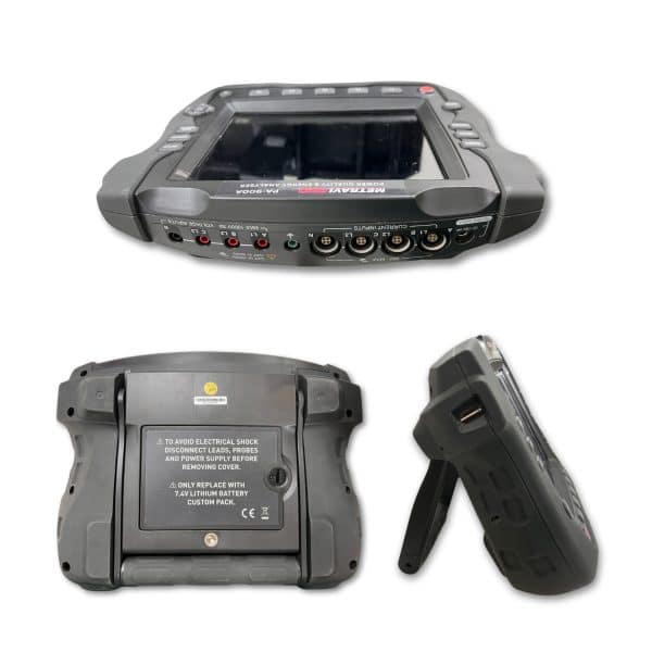 Metravi PRO PA-900A Class A Power Harmonics Logger with 3000A Clamp Top Side and Back View