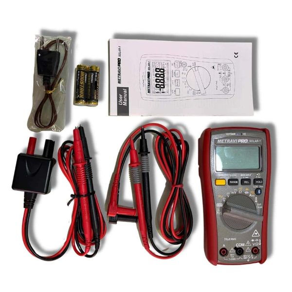 Metravi PRO Solar-1 Digital TRMS PV Multimeter with Bluetooth product set with accessories