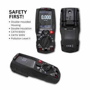 Metravi PRO TIM-900 Industrial TRMS Multimeter with Thermal Imager is safe for even high voltage environments with double insulated and double moulded housing