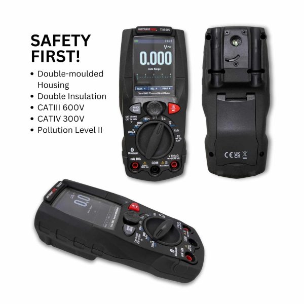 Metravi PRO TIM-900 Industrial TRMS Multimeter with Thermal Imager is safe for even high voltage environments with double insulated and double moulded housing