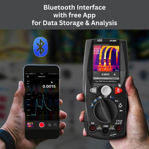 Metravi PRO TIM-900 Industrial TRMS Multimeter with Thermal Imager comes with Bluetooth and free App for data transfer and analysis
