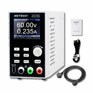 Metravi PRPS-6005A Programmable DC Regulated Power Supply product kit and accessories