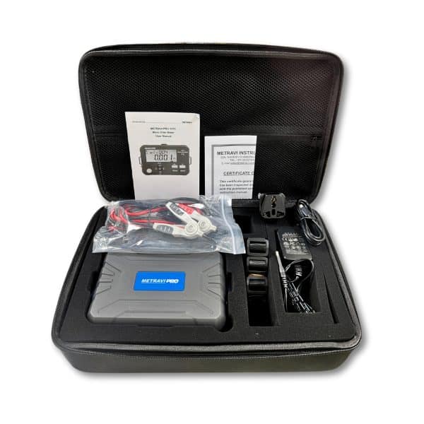 Metravi Pro 7270 1A Micro Ohms Meter with Data Logging Product Kit with accessories