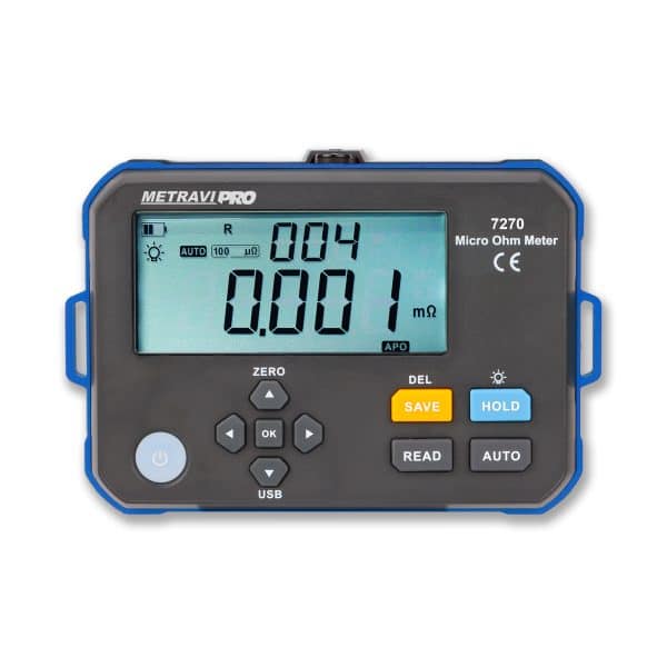 Metravi Pro 7270 Micro Ohms Meter Front View