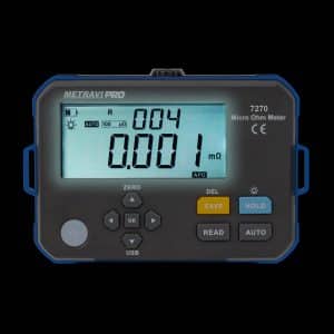 Metravi Pro 7270 Micro Ohms Meter has a large display with white backlight