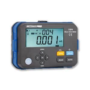 Metravi Pro 7270 Micro Ohms Meter with Data Logger Angled View