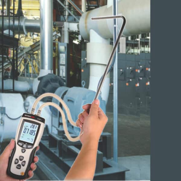 Metravi Pro AFM-1 Digital Air Flow Meter Displays Pressure, Air Velocity or Flow with ambient temperature simultaneously