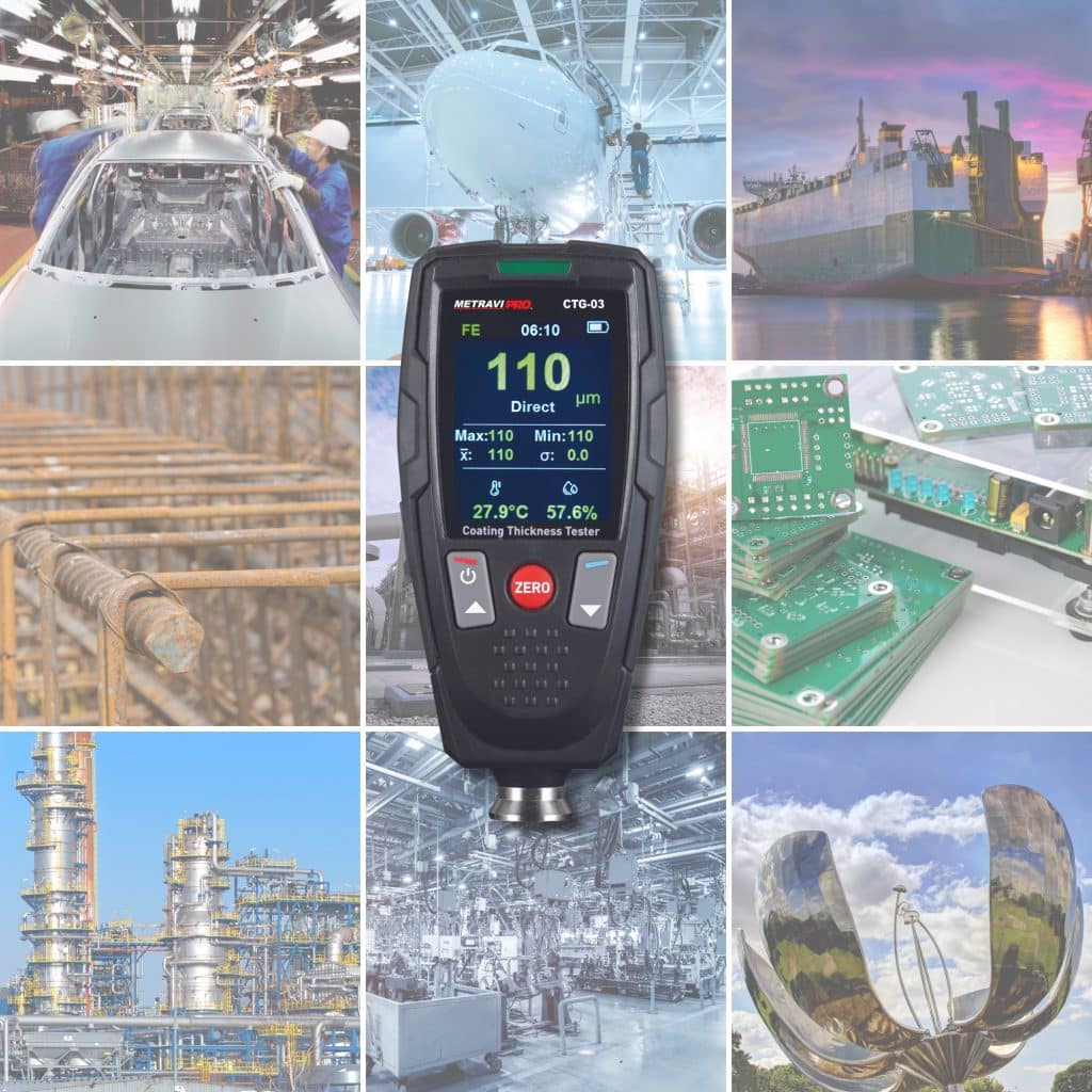 Metravi Pro CTG-03 Coating Thickness Gauge has applications in varied industries