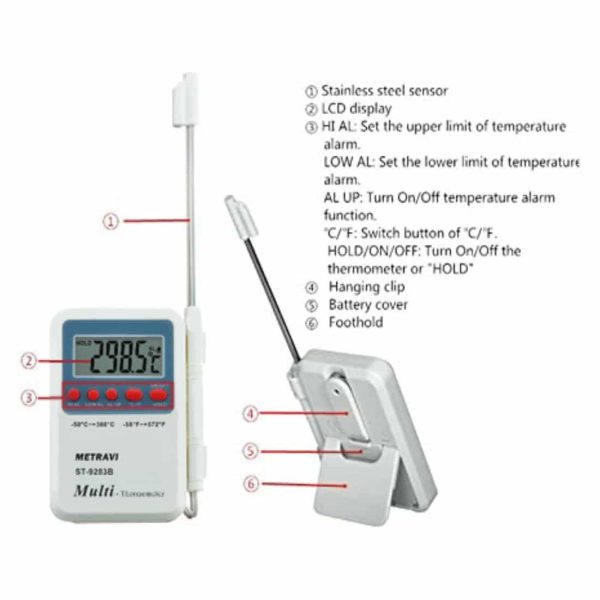 Metravi ST-9283B Digital Thermometer Specifications and features
