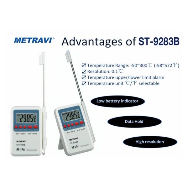Advantages and specifications of Metravi ST-9283B Digital Thermometer