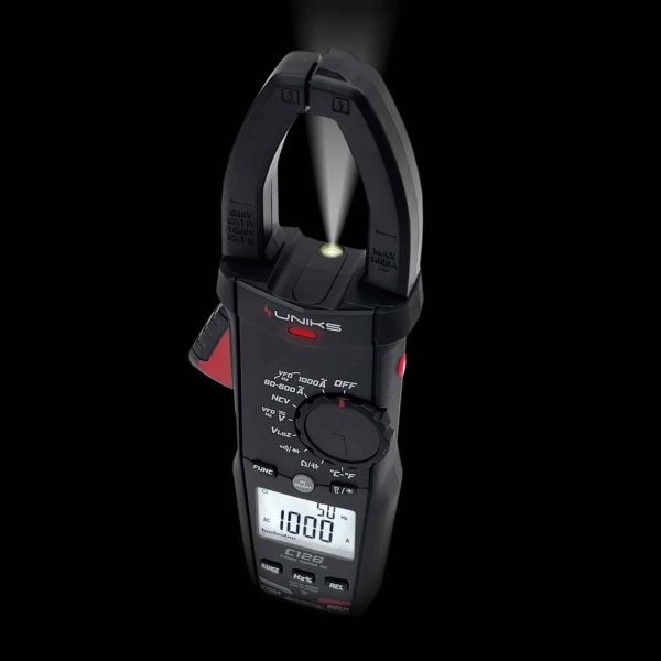 Metravi UNIKS C-126 TRMS AC Clamp Meter features a LED Flashlight