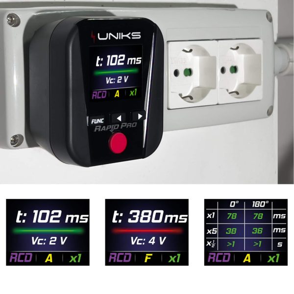 Metravi UNIKS Rapid PRO Multifunction Installation Tester does ELCB RCD Testing