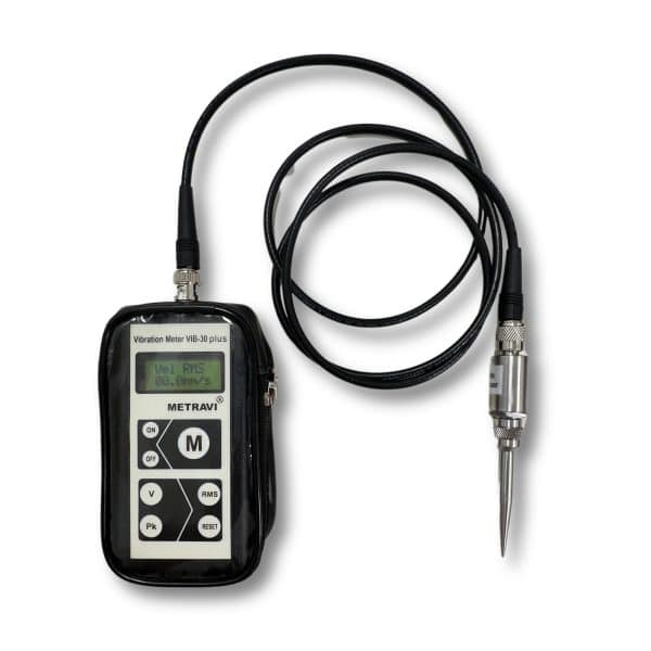 Metravi VIB-30 Plus Vibration Meter comes accelerometer and magnetic and tip type sensors