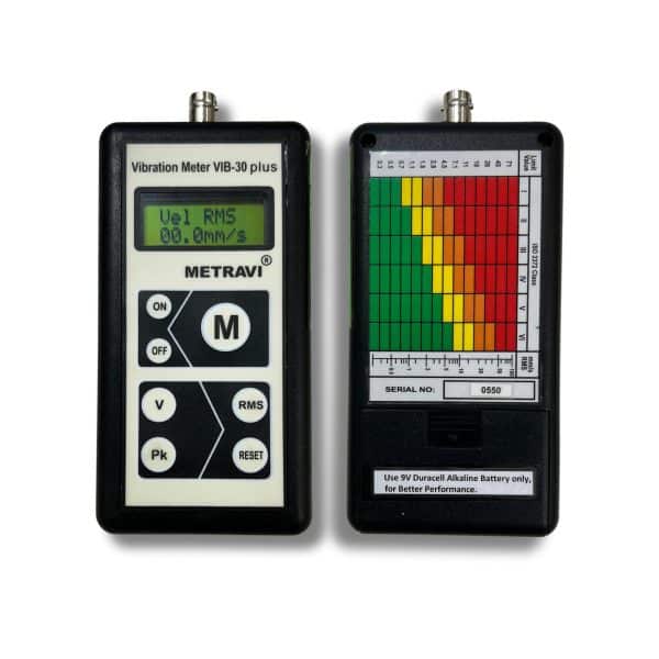 Metravi VIB-30 Plus Vibration Meter front and back