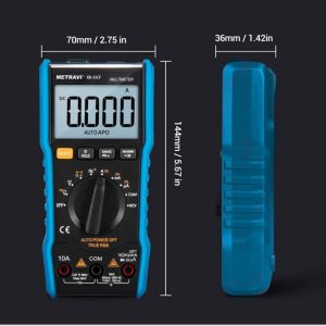 Metravi XB-33CF Digital TRMS Multimeter product dimensions